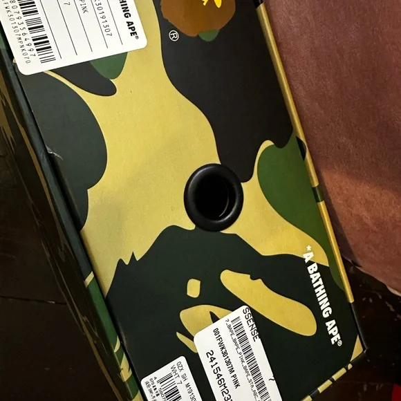 Bape STA White and Pink Camo Sneakers